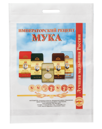 Сумка из спанбонда, 40х57см, 10кг, 80гр/м2 прорубная ручка, полноцветная печать